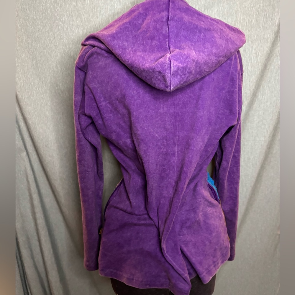 Rising International Multicolored Patchwork Hoode… - image 3